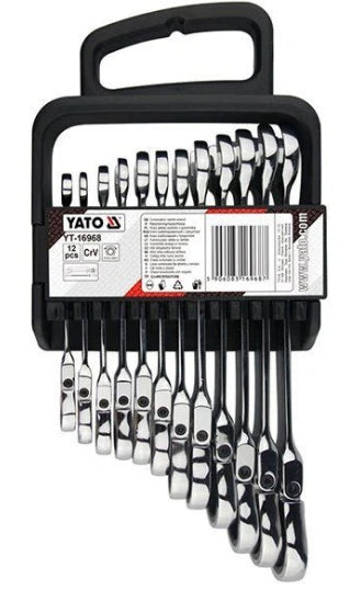 Juego de Llave Combinada 12 Piezas 8-19 mm Ratchet Yato