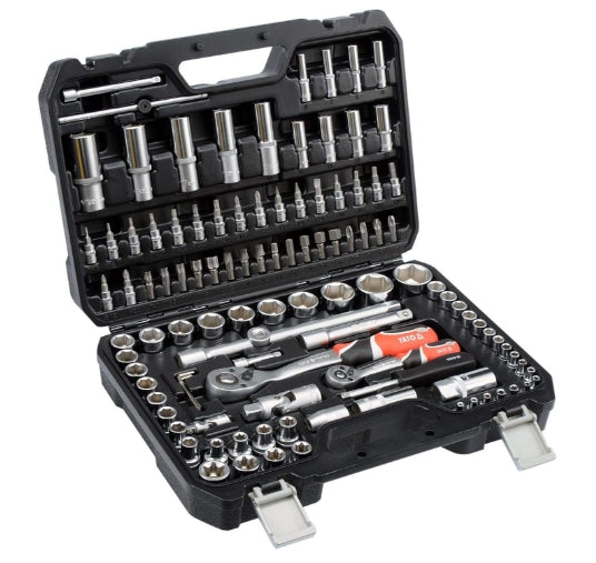 Juego de Socket 1/4" y 1/2" y Herramientas 108 Piezas Yato