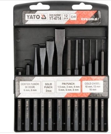 Juego de Cincel y Botadores 12 Piezas Yato