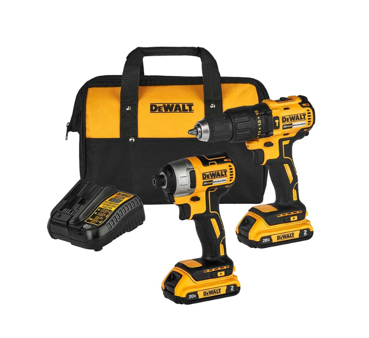 Combo Taladro Percutor Atornillador 1/2" 20 V + Atornillador de Impacto 1/4" DeWalt