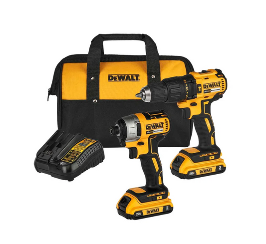 Combo Taladro Percutor Atornillador 1/2" 20 V + Atornillador de Impacto 1/4" DeWalt