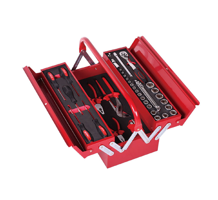 Caja de Herramientas Plegable 5 Gavetas 17" 64 Piezas Big Red