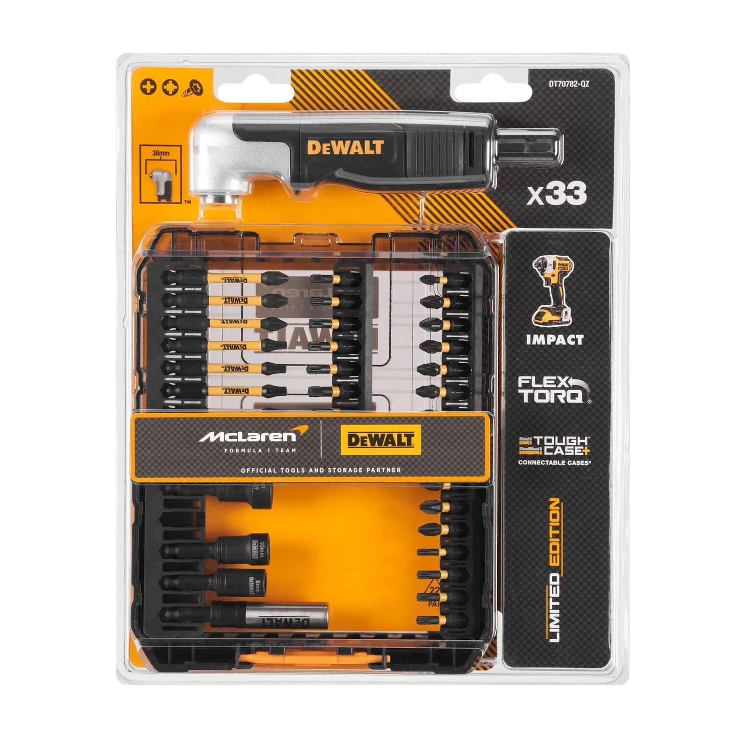 Kit de Brocas con Adaptador Angular McLaren 33 Piezas | DeWalt