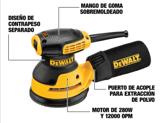Lijadora Roto-Orbital 5" 3 AMP 12000 OPM | DeWalt