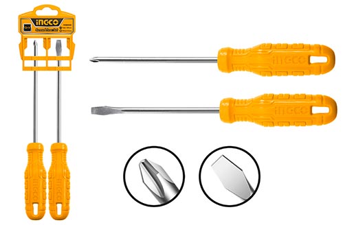Juego de Destornilladores de 125 mm 2 Piezas | Ingco