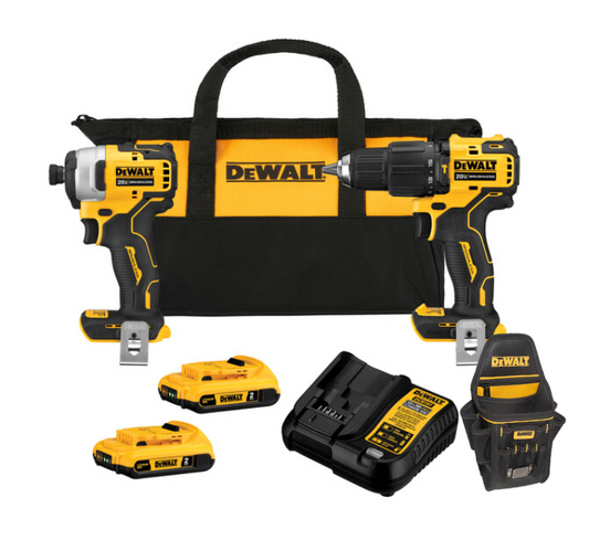 Combo Taladro Percutor 1/2" 20 V + Atornillador de Impacto 1/4" + Maletín DWST83485-LA DeWalt