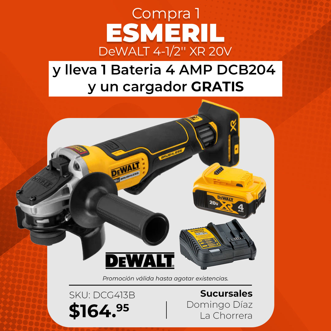 Esmeril Angular DeWalt + Batería y Cargador GRATIS