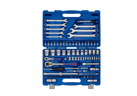 Juego de Socket 6 Puntas 1/4" y 1/2" y Herramientas 83 Piezas