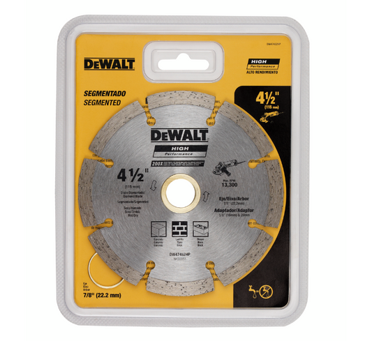 Disco Diamante Segmentado 4-1/2" x 7/8" x 5/8" DeWalt