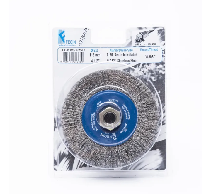 Cepillo Circular Inoxidable 4-1/2" x 5/8-11 Fecin