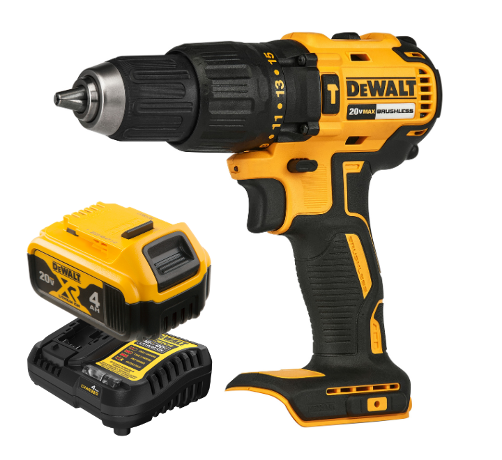Taladro/Drill Percutor Atornillador 1/2" (13 mm) Inalámbrico 20V Max + Batería + Cargador DeWalt