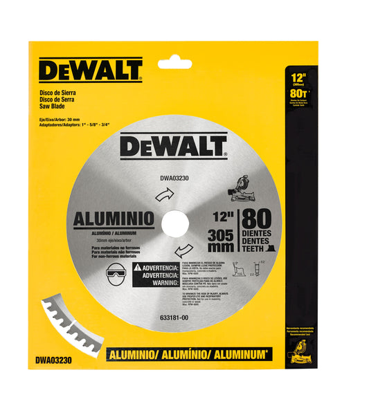 Disco Corte Aluminio 12" x 1" 80D DeWalt