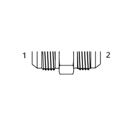 Imagen referencial - Adaptador hidraulico Continental (diagrama tecnico oficial). Ver ficha tecnica para las roscas y tamano exacto del SKU.
