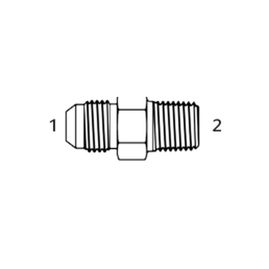 Imagen referencial - Adaptador hidraulico Continental (diagrama tecnico oficial). Ver ficha tecnica para las roscas y tamano exacto del SKU.