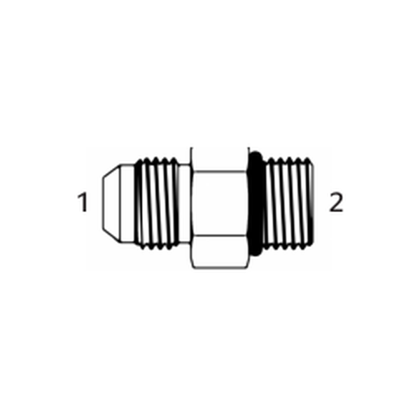 Imagen referencial - Adaptador hidraulico Continental (diagrama tecnico oficial). Ver ficha tecnica para las roscas y tamano exacto del SKU.