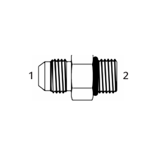 Imagen referencial - Adaptador hidraulico Continental (diagrama tecnico oficial). Ver ficha tecnica para las roscas y tamano exacto del SKU.