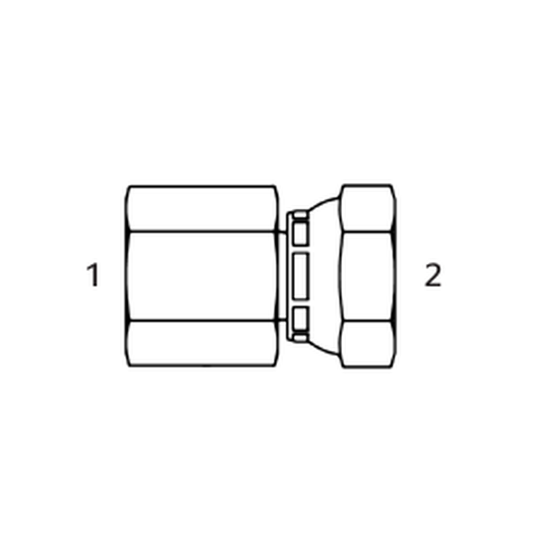 Imagen referencial - Adaptador hidraulico Continental (diagrama tecnico oficial). Ver ficha tecnica para las roscas y tamano exacto del SKU.
