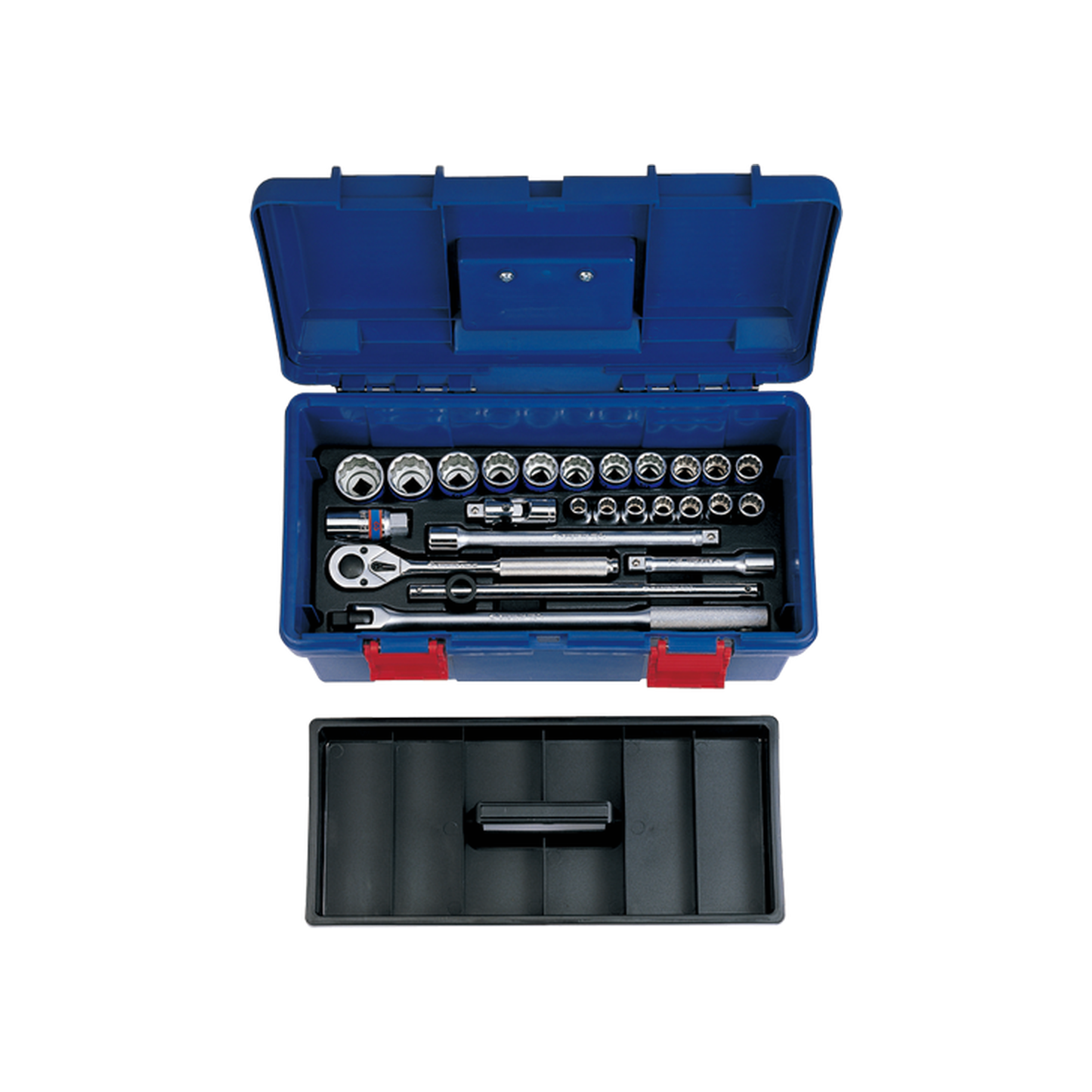 Caja de Herramientas Plástica 17" 10-32 mm 12 Puntas 25 Piezas 1/2" 10-32 mm 12 Puntas 25 Piezas | King Tony