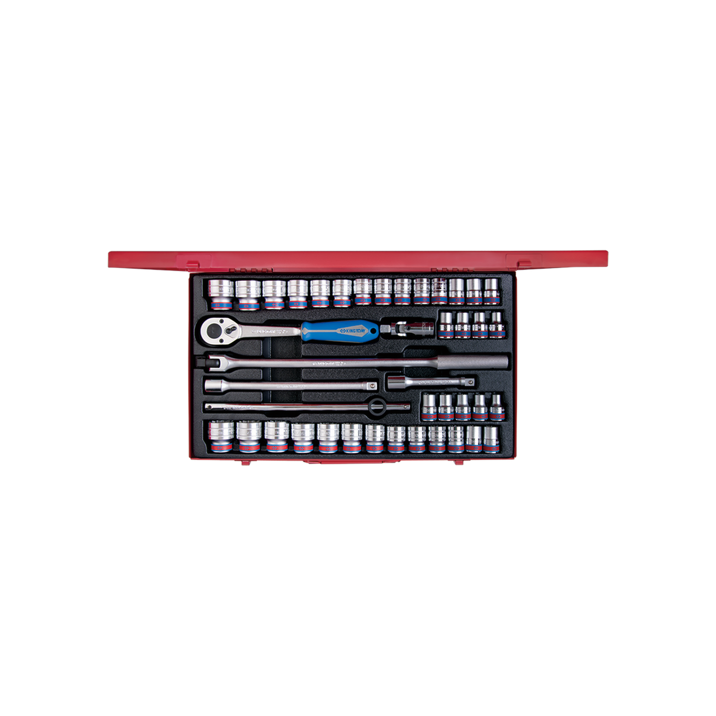 Juego de Socket 1/2" 10-32 mm y 5/16"-1-1/4" 6 Puntas 42 Piezas | King Tony