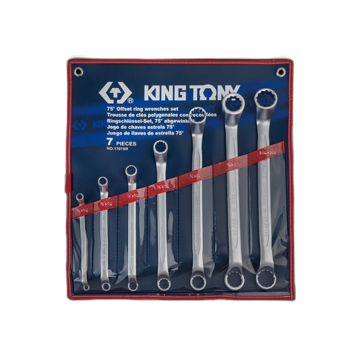 Juego de Llave Acodada 75 7 Piezas 1/4" - 1-1/8" | King Tony
