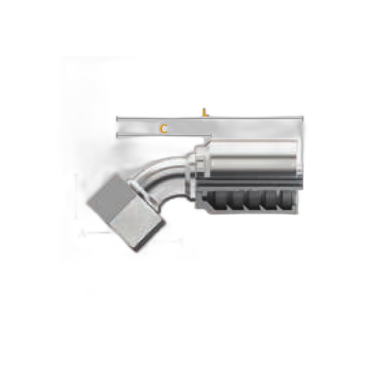 Conexión Hid. Din 24 Serie Pesada Hembra Giratoria Codo 45 1_1/4" Para Manguera 3/8" | Continental