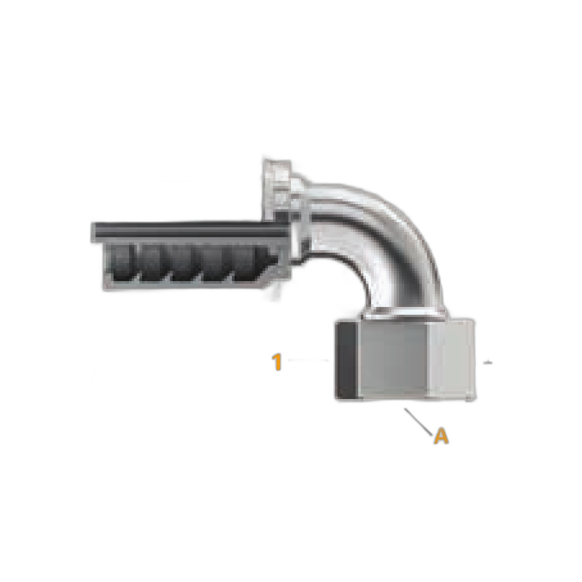 Conexión Hid. Din 24 Serie Pesada Hembra Giratoria Codo 90 1_3/8" Para Manguera 3/8" | Continental