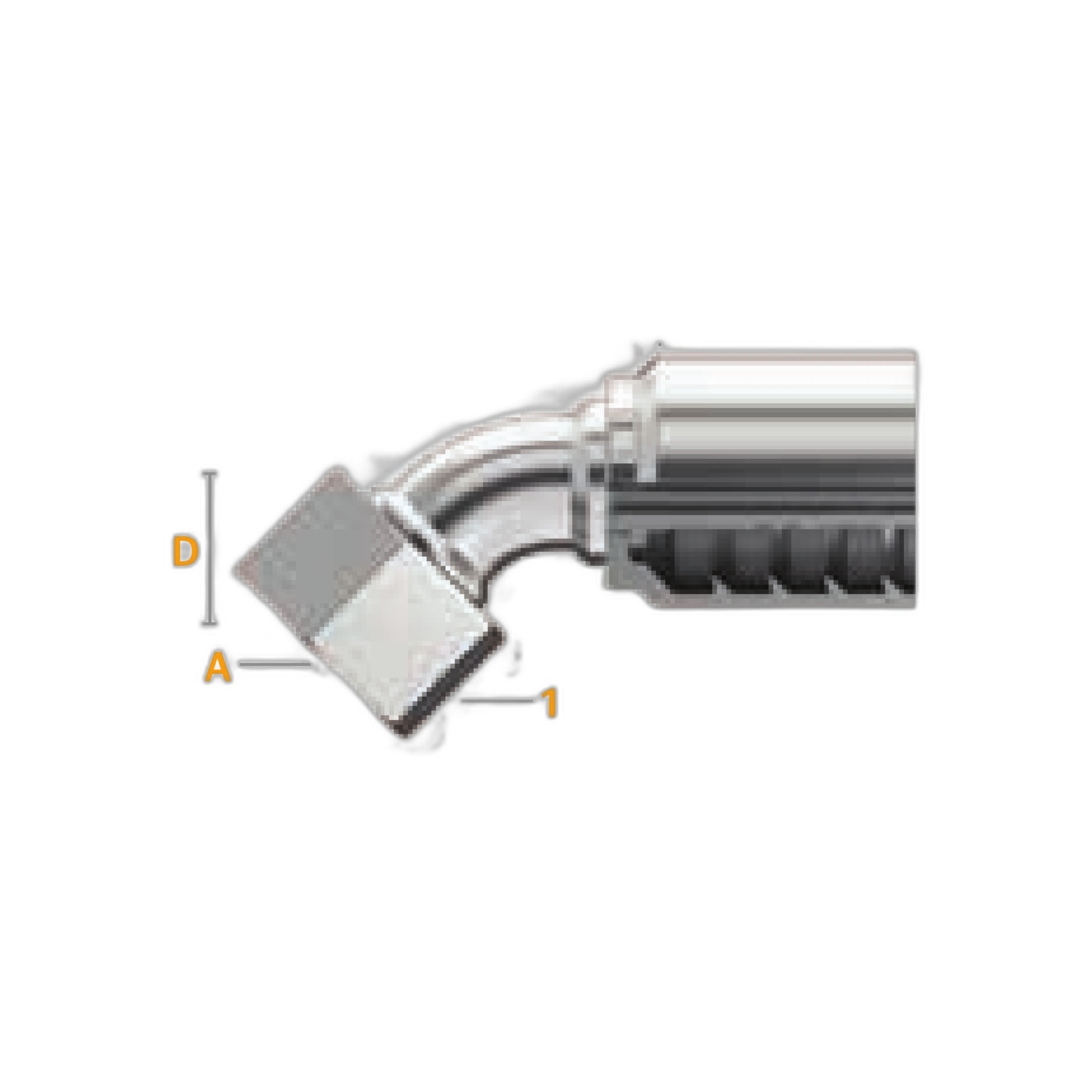 Conexión Hid. Orfs Hembra Girartoria Codo 45 1/2" Para Manguera 1/2" | Continental