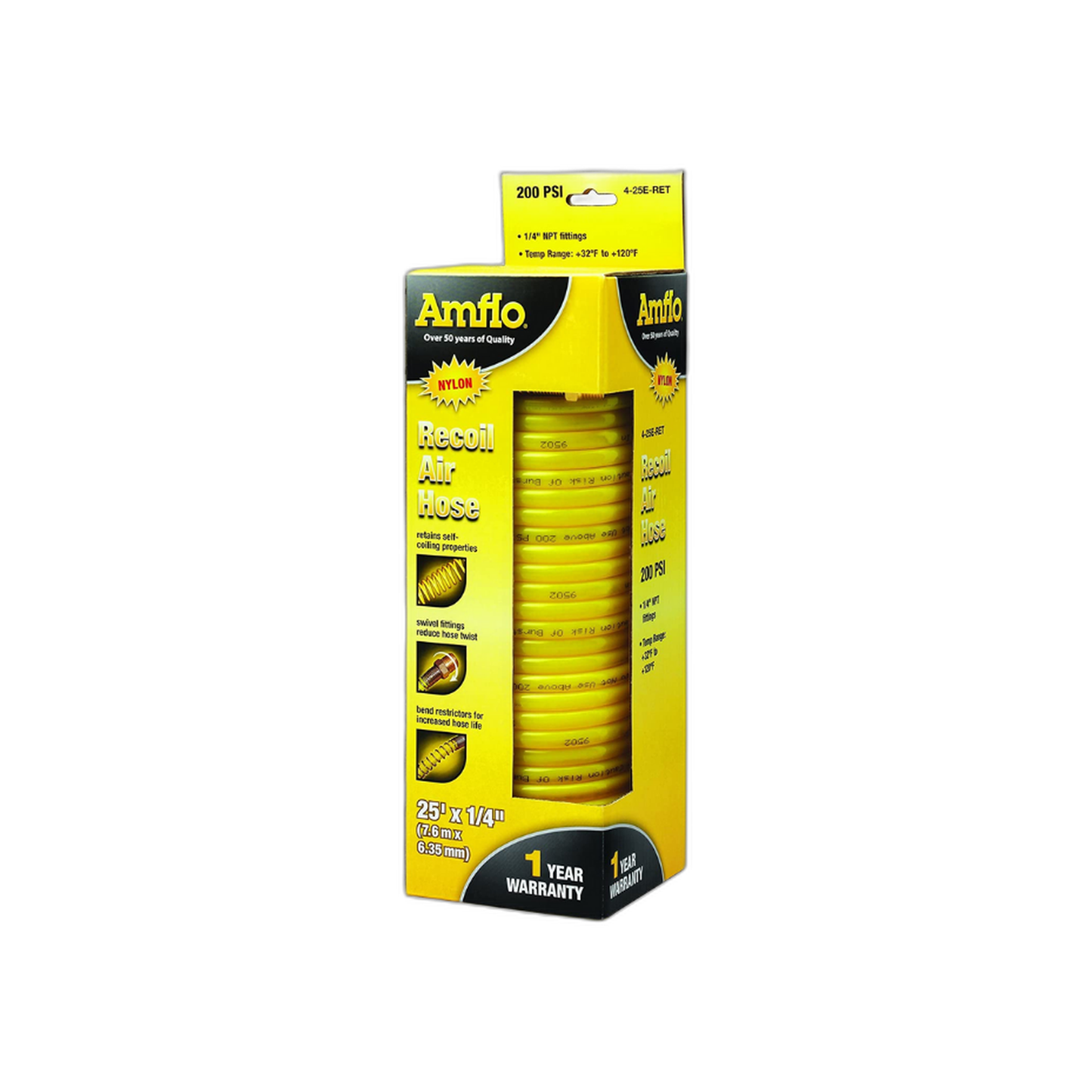 Manguera Retractil de Aire Npt 1/4 X 25Ft 200Psi Nylon | Continental