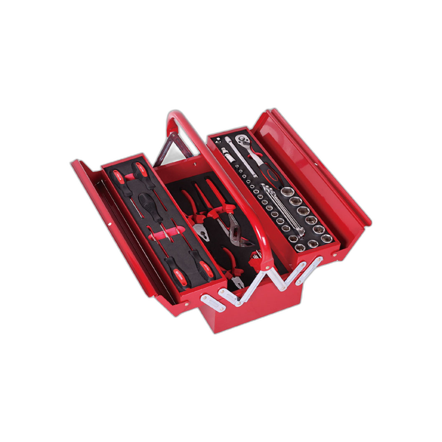 Caja de Herramientas Plegable 5 Gavetas 17" 64 Piezas | Big Red