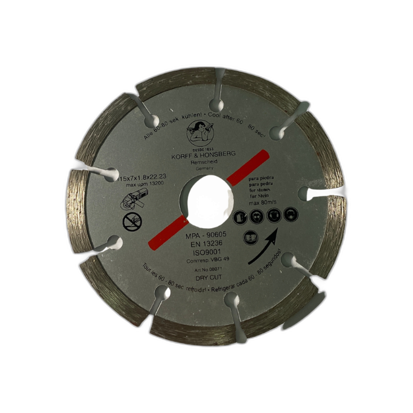 Disco Diamante Segmentado Corte Seco 7" x 7/8" | Angelito