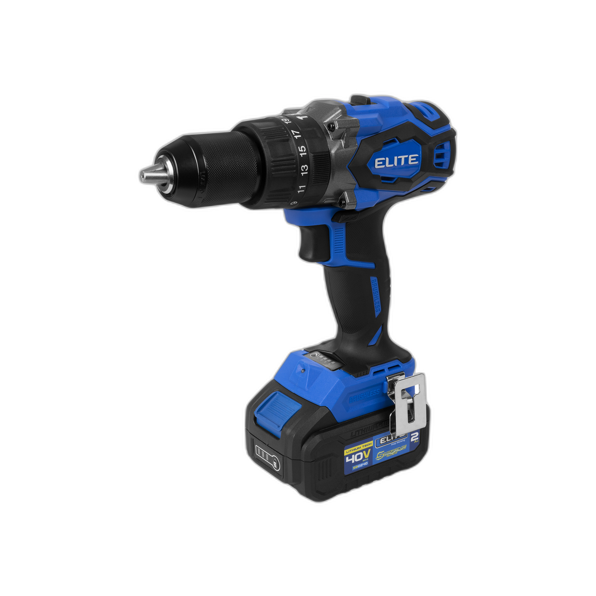 Taladro/Drill Percutor 1/2" Inalámbrico sin Escobillas 40V 150 Nm Cargador + 1 Batería | Elite