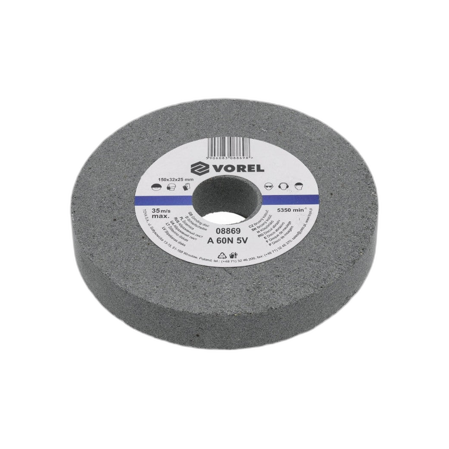 Piedra Esmeril A60 6" x 1" x 1-1/4" | Vorel
