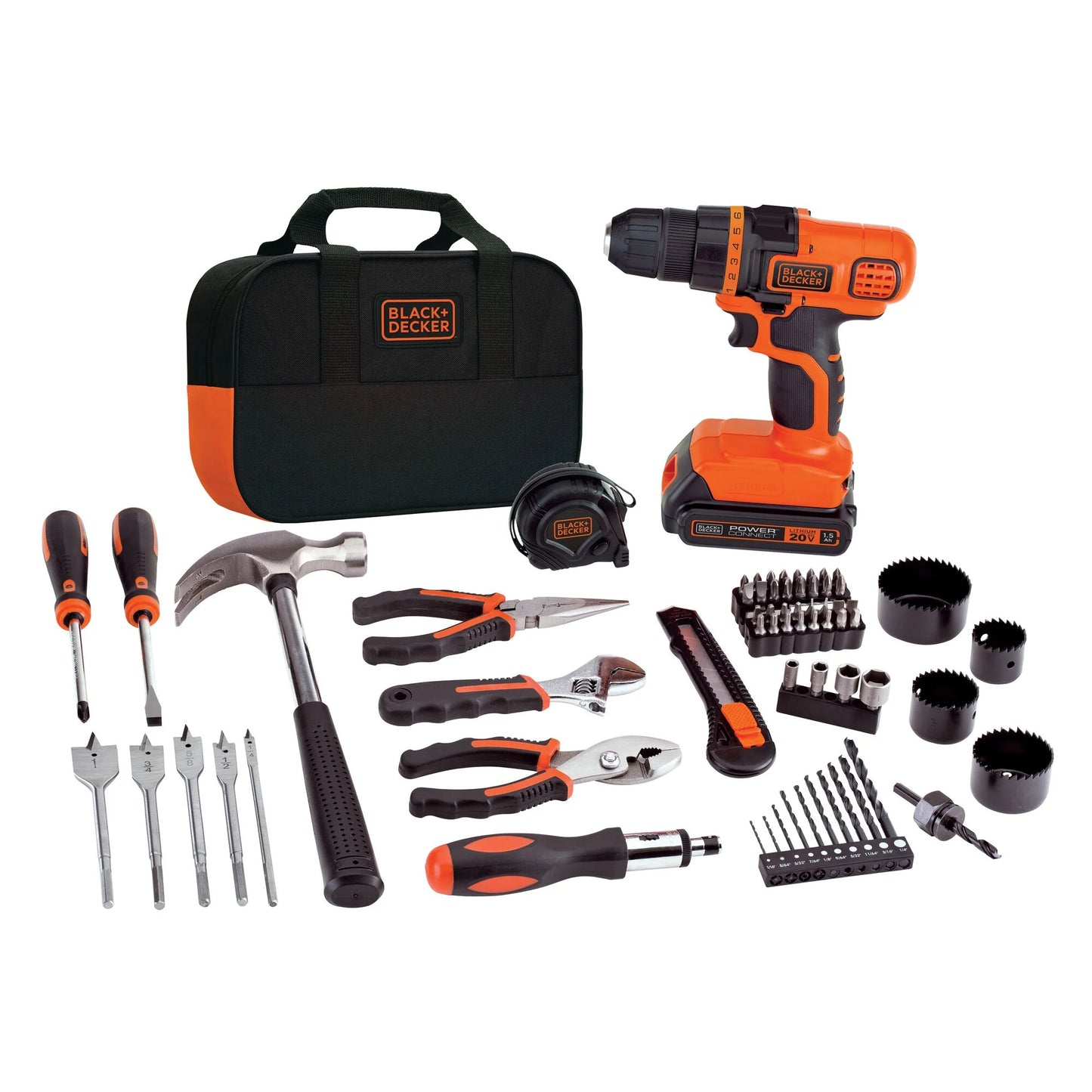 Taladro/Drill 20V + Kit de Herramientas para el Hogar 68 Piezas | HT Panamá