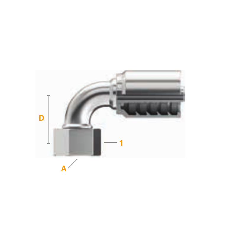Conexión Hid. Bspp Hembra Giratoria Codo 90 1/4" Para Manguera 1/4" | Continental