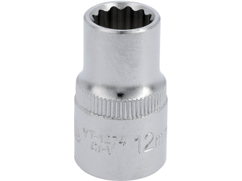 Socket Corto 1/2" x 12 mm 12 Puntas Yato YT-1274 - foto oficial fabricante