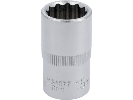 Socket Corto 1/2" x 15 mm 12 Puntas Yato YT-1277 - foto oficial fabricante