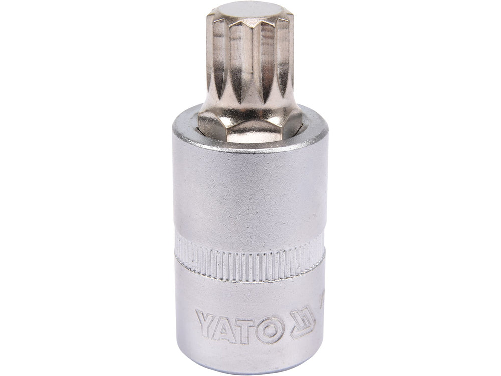 Socket Corto con Punta 12 Estría 1/2" x 14 mm Yato YT-04345 - foto oficial fabricante