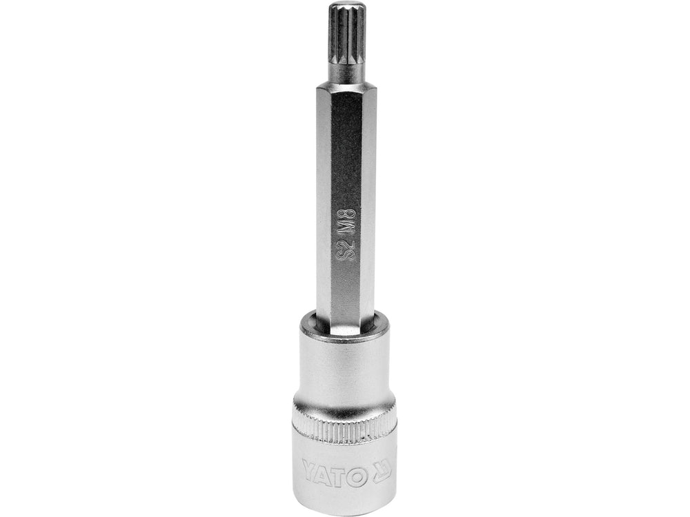 Socket Largo con Punta 12 Estría 1/2" x 8 mm Yato YT-04352 - foto oficial fabricante
