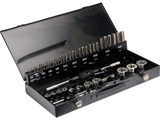 Juego de Machos y Terrajas M3-M20 56 Piezas - Mecánica Automotriz - YATO