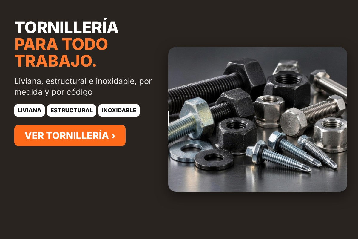 Tornillería y fijación: liviana, estructural e inoxidable