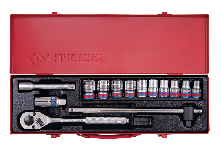 Juego de Socket 1/2" 3/8"-15/16" 12 Puntas 14 Piezas King Tony