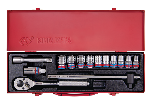 Juego de Socket 1/2" 3/8"-15/16" 12 Puntas 14 Piezas King Tony