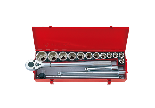 Juego de Socket 3/4" 21-50 mm 6 Puntas 16 Piezas King Tony