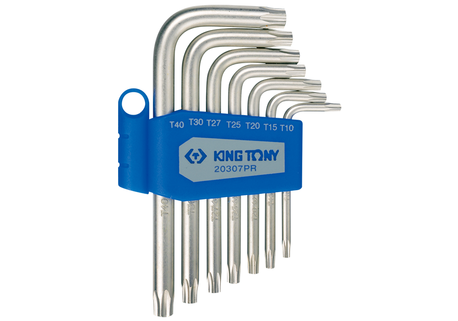 Juego de Llave L Torx 7 Piezas Estándar T10-T40 King Tony