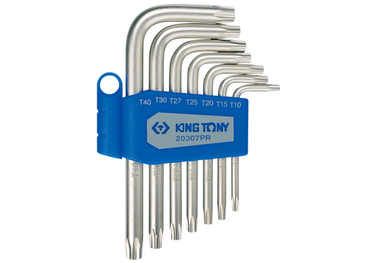 Juego de Llave L Torx 7 Piezas Estándar T10-T40 King Tony