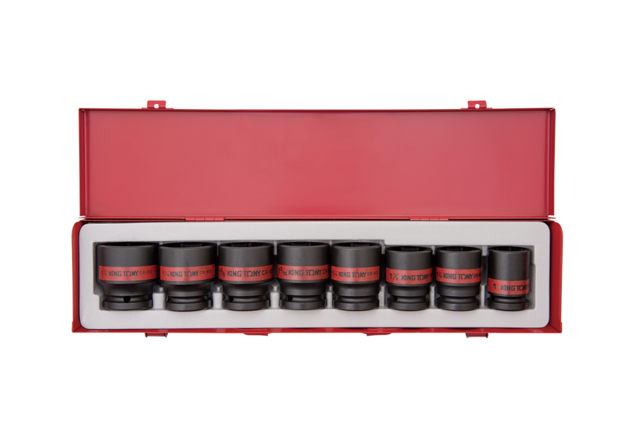 Juego de Socket de Impacto Corto 3/4" 1"-1-1/2" 8 Piezas King Tony