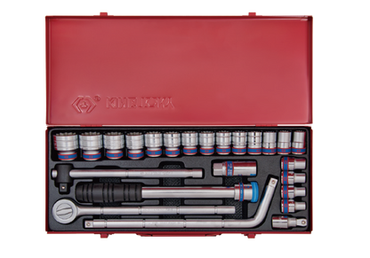 Juego de Socket 1/2" de 8-32 mm + Ratchet Telescópico 24 Piezas King Tony