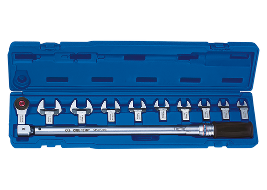 Torque Micro 1/2" 30-150 Libras/ft + Llaves Intercambiables de 13-30 mm 11 Piezas King Tony