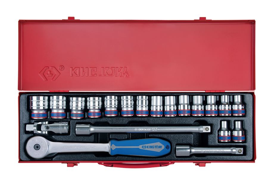 Juego de Socket 1/2" 8-27 mm 6 Puntas 20 Piezas King Tony