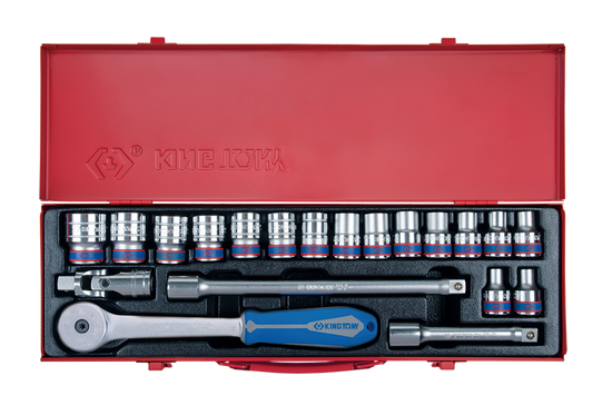 Juego de Socket 1/2" 8-27 mm 6 Puntas 20 Piezas King Tony